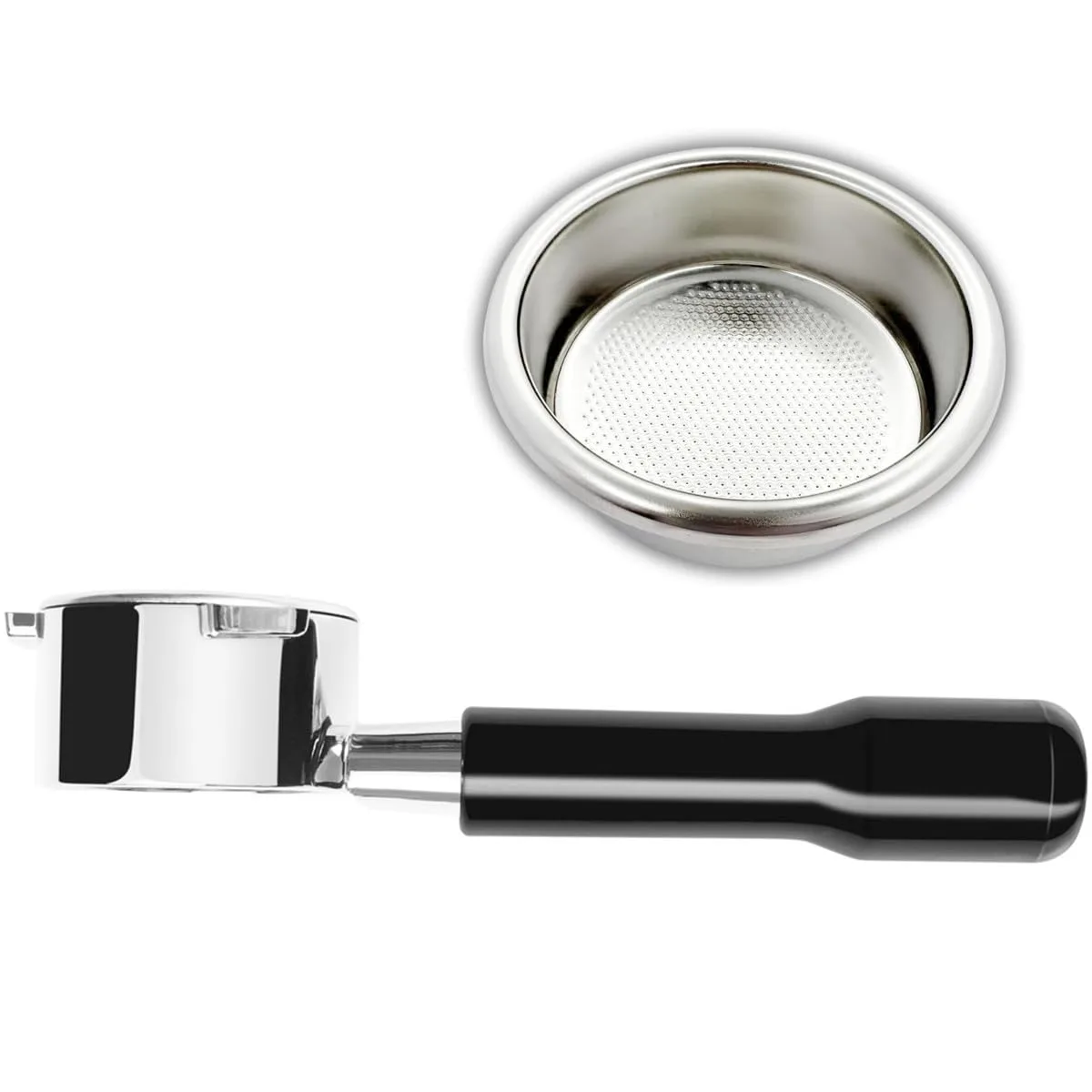 54mm Bottomless Portafilter, Naked Portafilter with Filter Basket Compatible with Breville Barista Express, Pro, Touch, Bambino Plus,Infuser and 54mm Machines