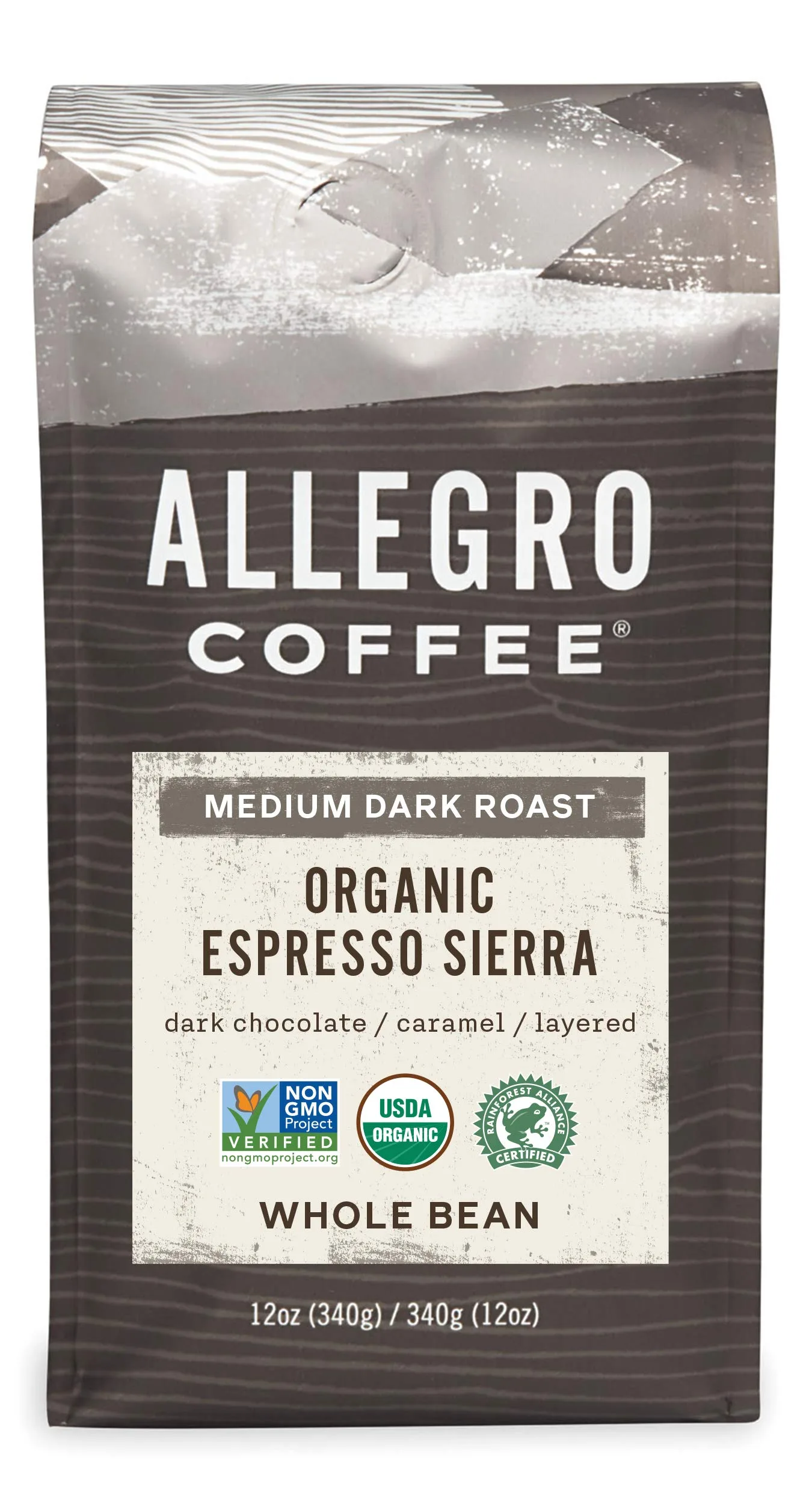 Allegro Coffee Organic Espresso Sierra Whole Bean Coffee, 12 oz
