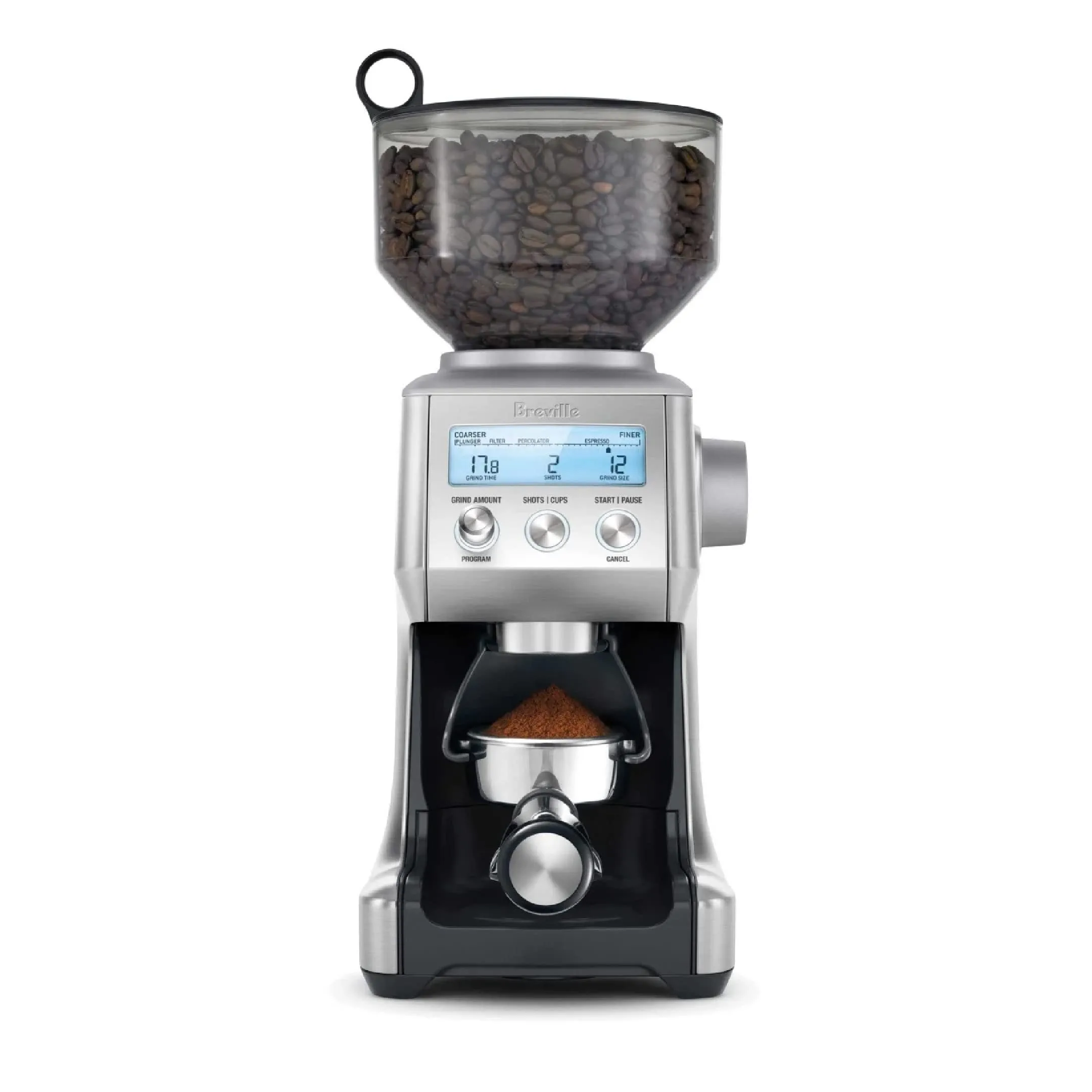 Breville BCG820BSS Smart Grinder Pro for Coffee and Espresso, Brushed Stainless Steel Brushed Stainless Steel 18 oz Coffee Bean Capacity