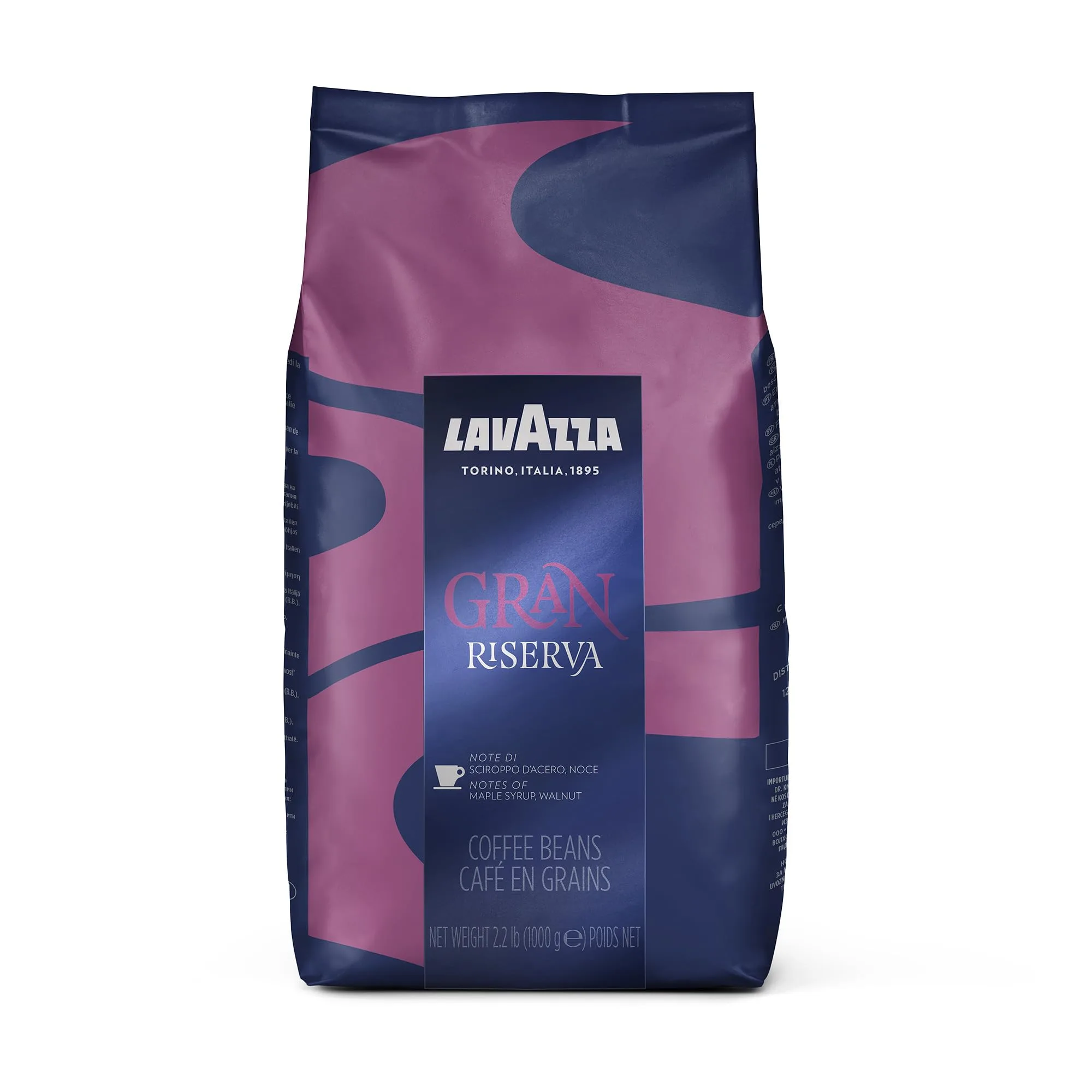 Lavazza Gran Riserva Whole Bean Coffee Blend, Dark Espresso Roast, 2.2LB Bag Authentic Italian Gran Riserva 35.27 Ounce (Pack of 1)