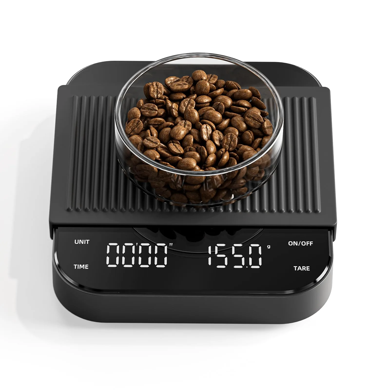 Meilen Mini Espresso Coffee Scale with Timer - 0.1g Precise, USB Rechargeable, 6 Weight Units, 2kg Digital Scale for Espresso, Pour Over, Drip, Kitchen (3kg Black 1 Pack)