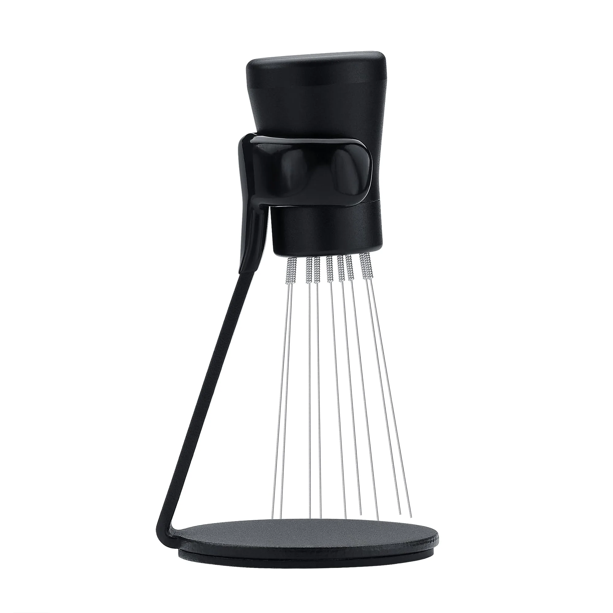 Normcore WDT Distribution Tool V2.1 with Stand - 0.23mm 8 Prong Espresso Distribution Tool - Magnetic Coffee Stirrer with 16 Extra Needles Black